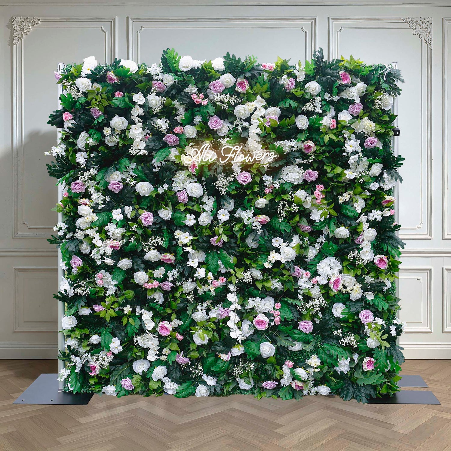 Aliflowers Diamond Rose with Greenery Flower for Wedding Backdrop ALFWL081
