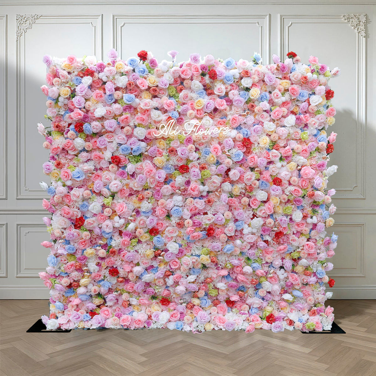 Aliflowers Colorful Rose Artificial Flower Wedding Decorations Wall ALFWL092 - Ali Flowers