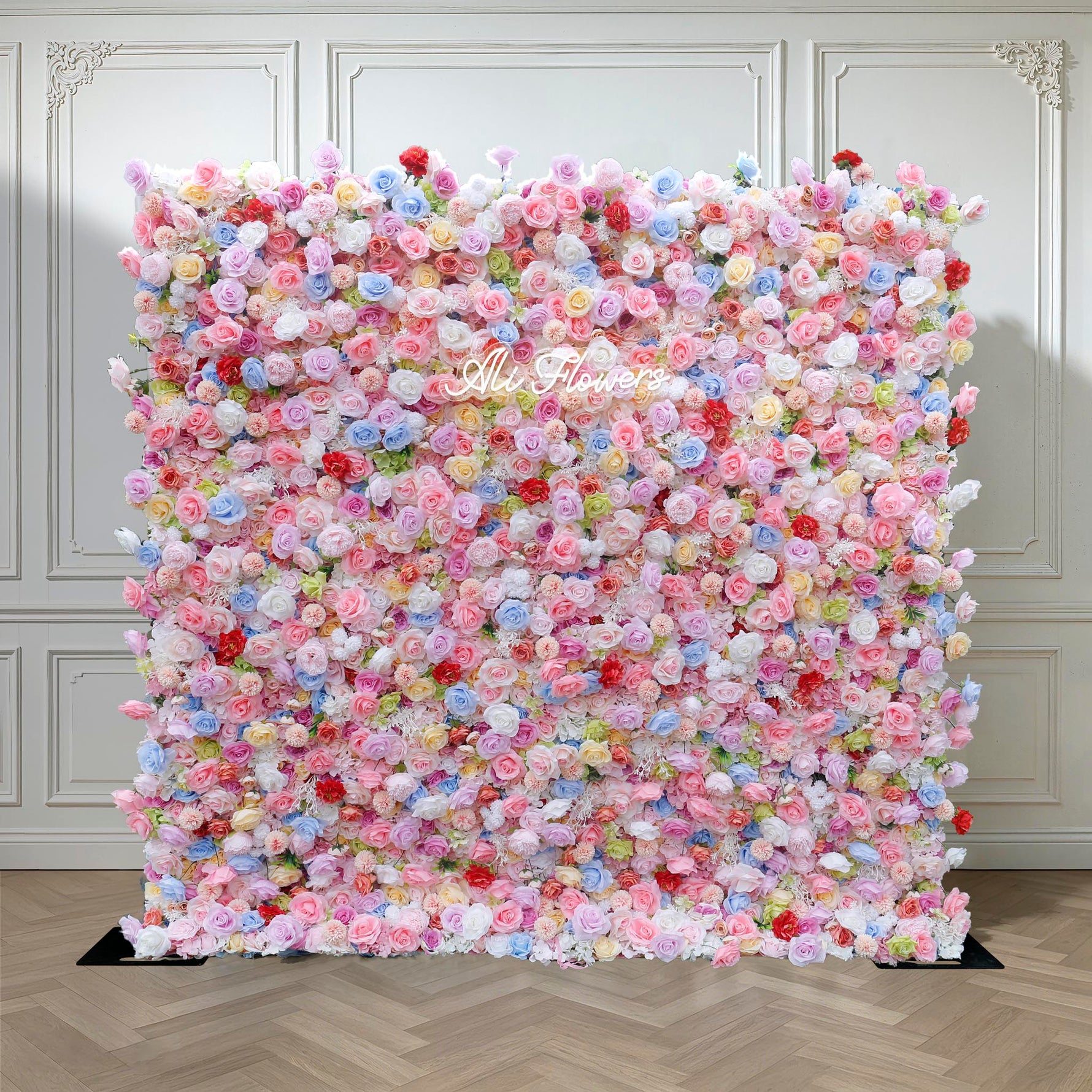 Aliflowers Colorful Rose Artificial Flower Wedding Decorations Wall ALFWL092 - Ali Flowers