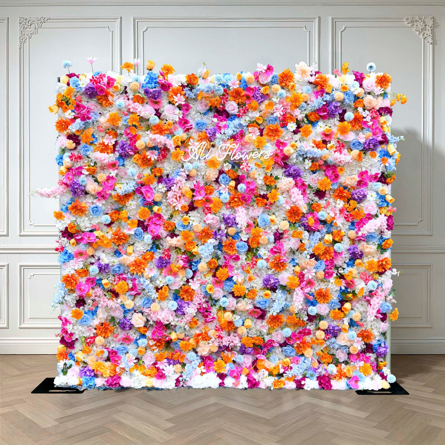 Aliflowers 5D Colorful Flowers Larkspur Artificial Flower Wall Swag ALFWL103