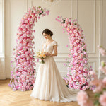 Aliflowers 3D Pink Rose Horn Arch – Wedding Ceremony Floral Backdrop - Ali Flowers