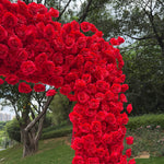 Aliflowers 5D Red Rose Fabric Floral Arch Backdrop for Wedding & Party Decoration GM009