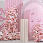 Aliflowers Pink White Rose Wedding Background Arch KT Board Decorative Floor Flower ALFKT002