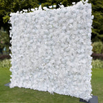 Aliflowers Hanging Pampas Grass with White Rose Flower Wall for Wedding Party ALFWL088 - Ali Flowers
