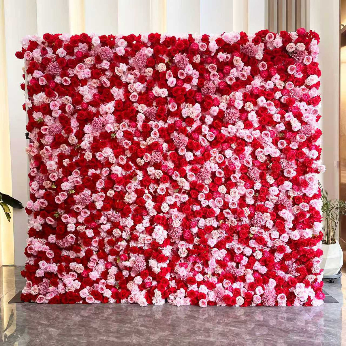 Aliflowers 5D Luxury Red and Pink Silk Rose Wedding Event Decor Backdrop ALFWL202 - Ali Flowers