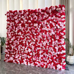 Aliflowers 5D Luxury Red and Pink Silk Rose Wedding Event Decor Backdrop ALFWL202 - Ali Flowers