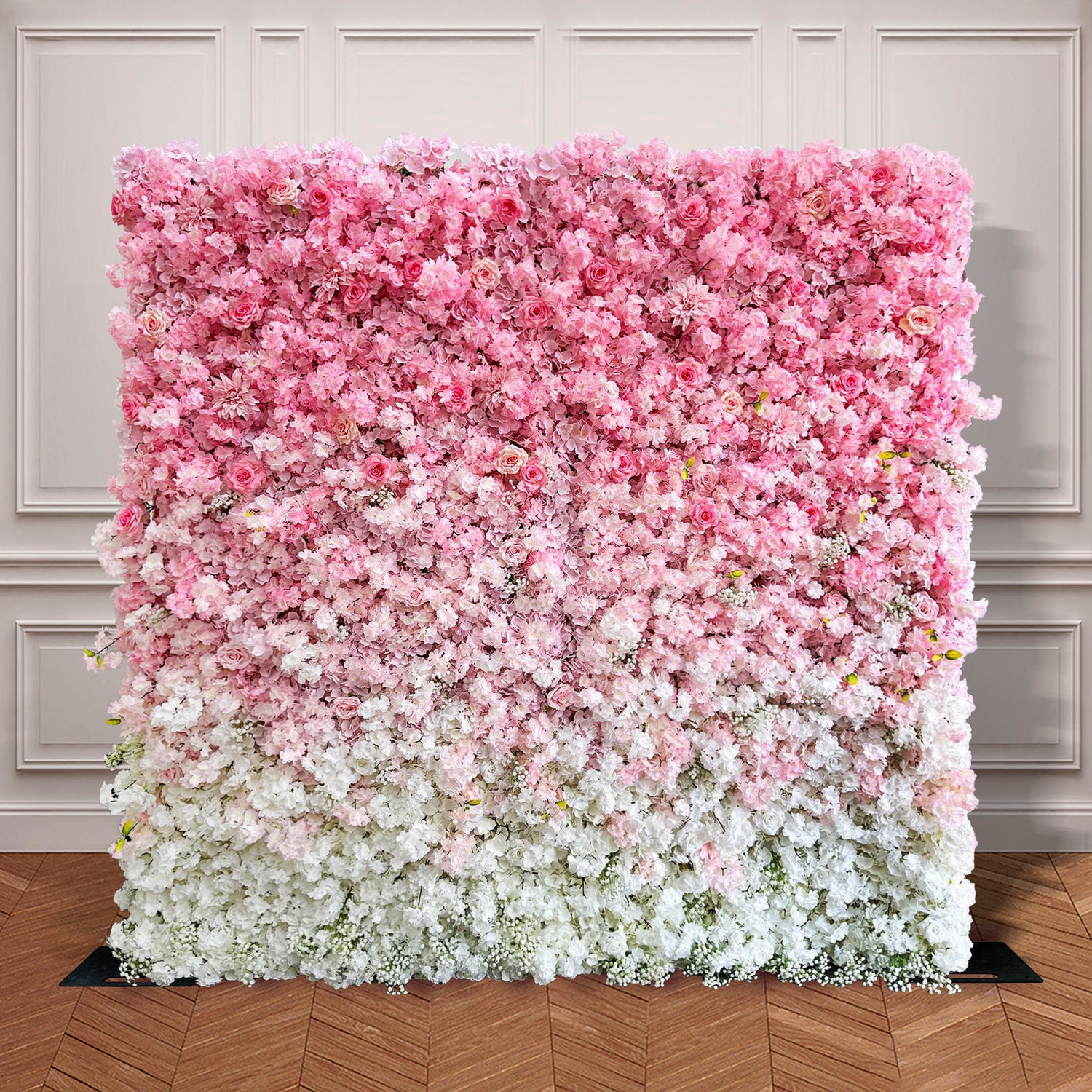 Aliflowers 3D Sakura Pink Gradient Fabric Floral Wall Banquet Wedding Backdrop Decoration ALFWL183
