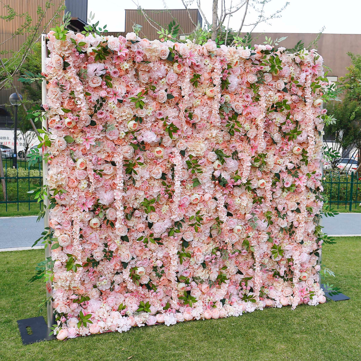 3D Blush Pink Flowers with Orchid for Wedding Backdrop ALFWL032 - Ali Flowers