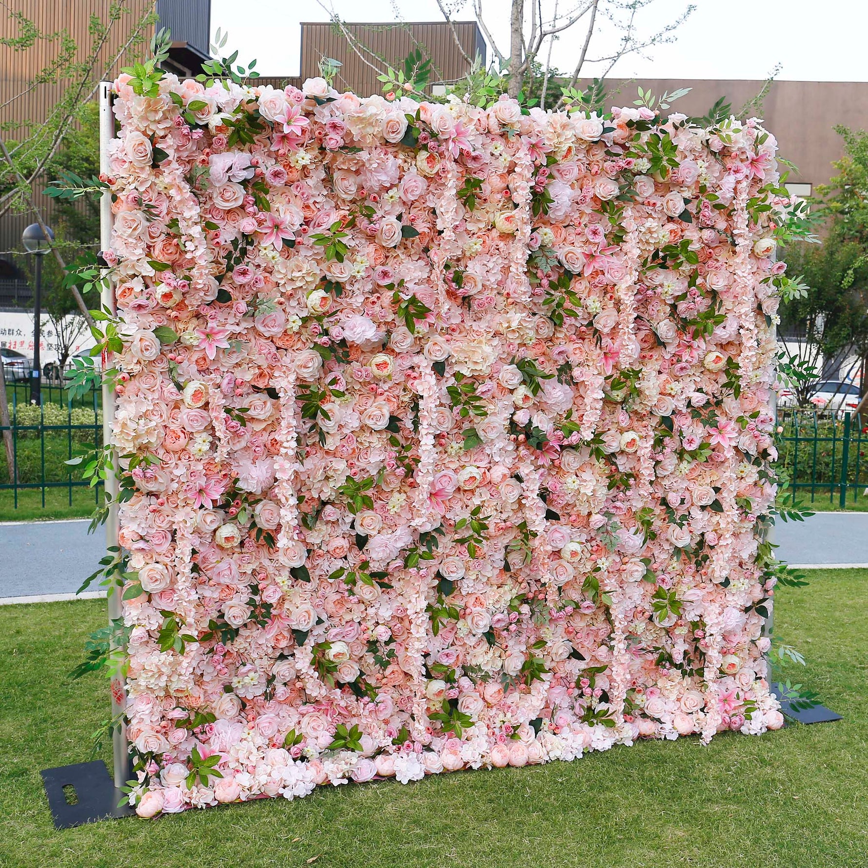 3D Blush Pink Flowers with Orchid for Wedding Backdrop ALFWL032 - Ali Flowers