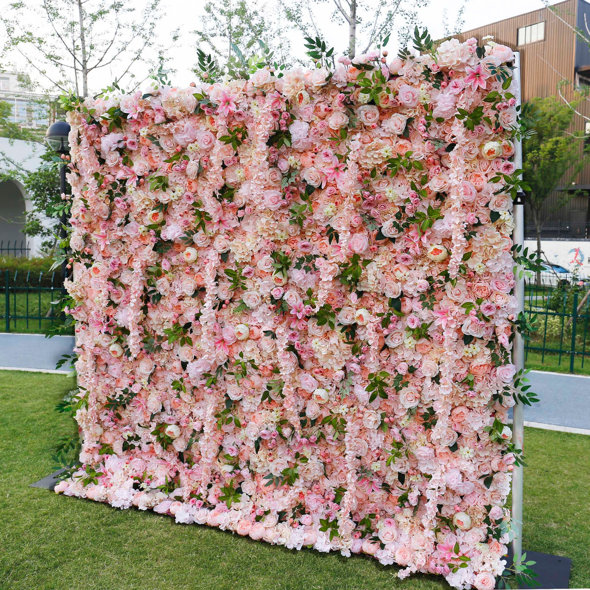 3D Blush Pink Flowers with Orchid for Wedding Backdrop ALFWL032 - Ali Flowers