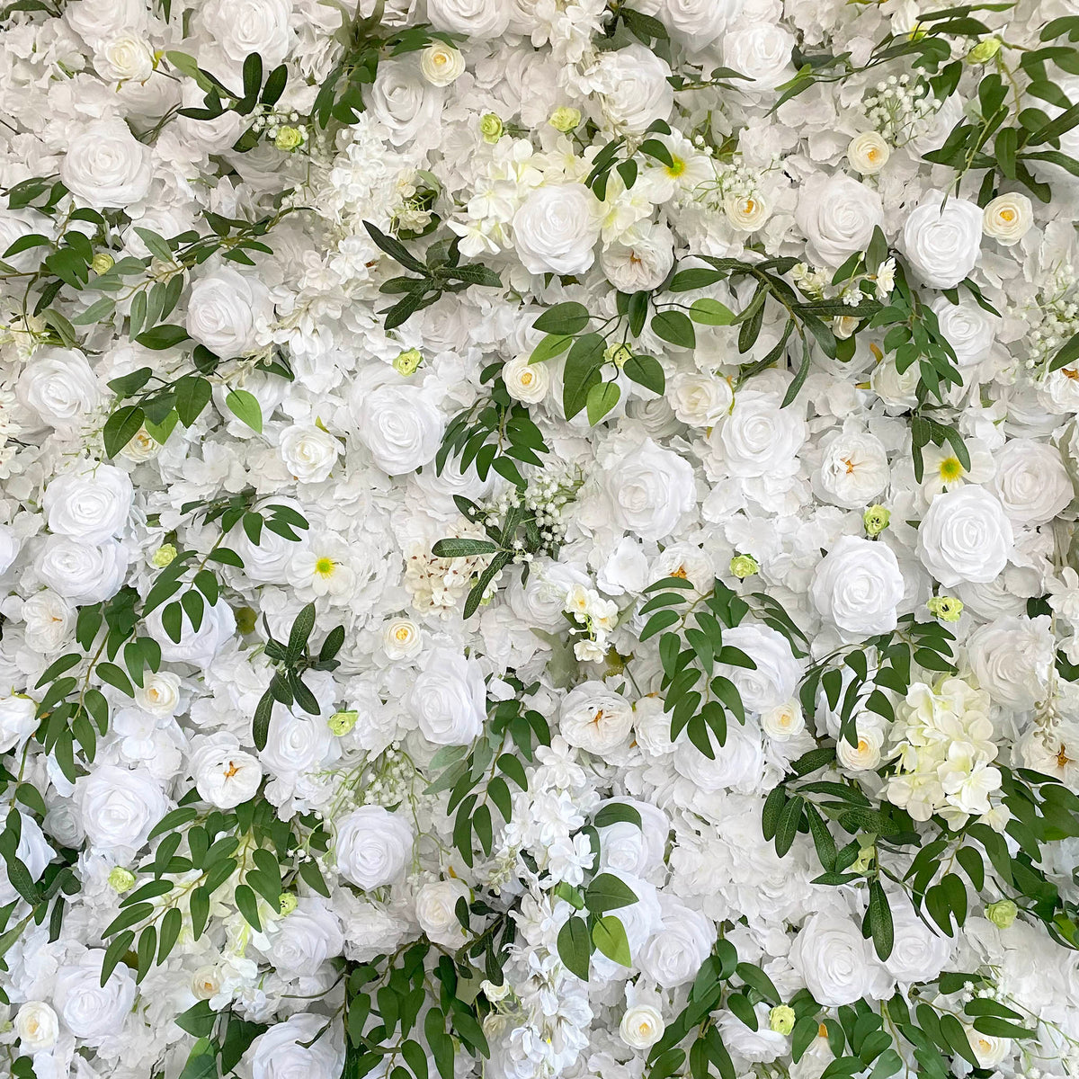Aliflowers White Dahlia with Plants Flower Wall for Wedding ALFWL076 - Ali Flowers