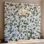 Aliflowers White Dahlia with Plants Flower Wall for Wedding ALFWL076 - Ali Flowers