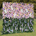 Aliflowers 3D Purple and Pink Rose Curtain Flower Wall Backdrop Wedding Party Decoration ALFWL91