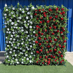 Aliflowers 3D White And Red Rose Flower Wall Backdrop for Weddings & Events ALFWL198