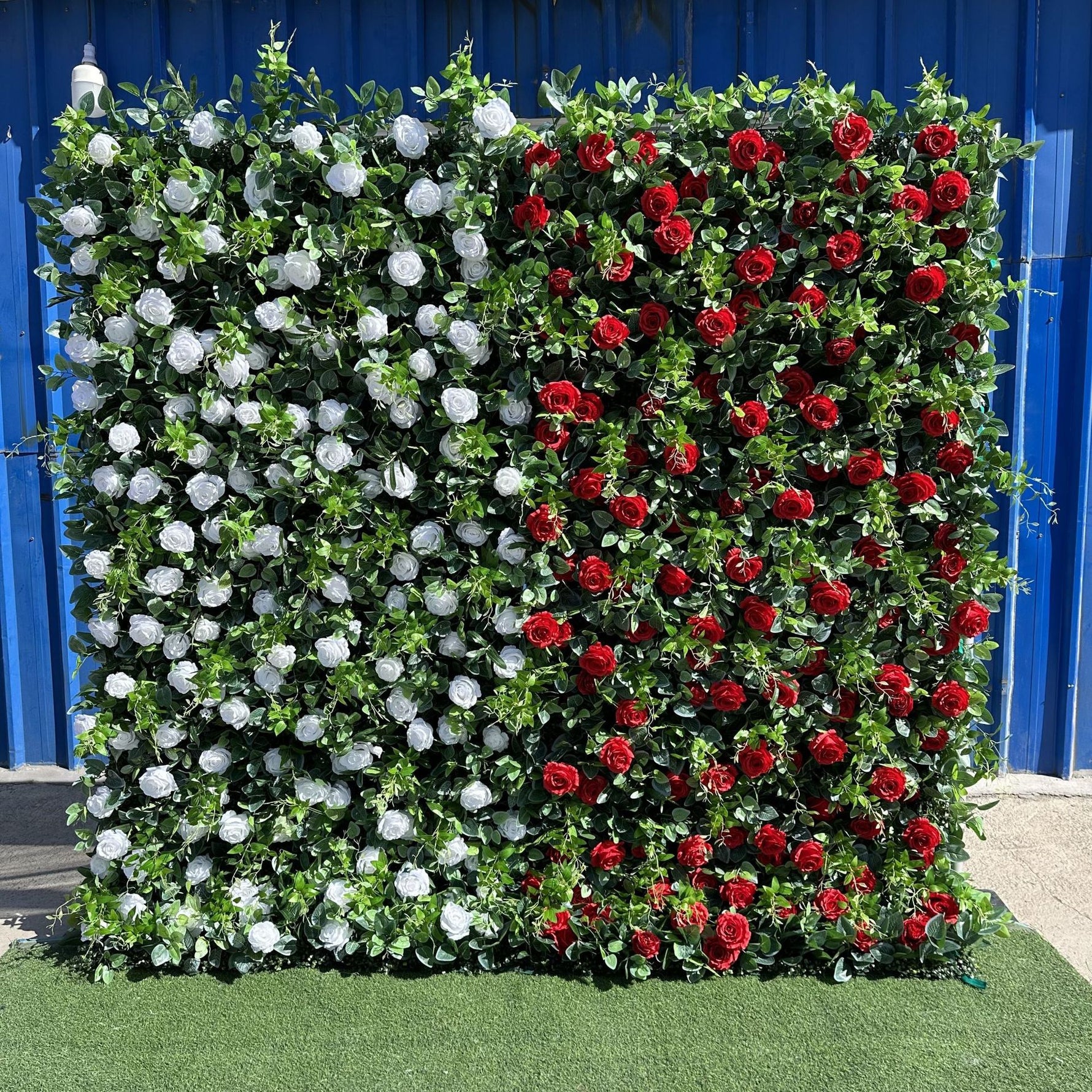 Aliflowers 3D White And Red Rose Flower Wall Backdrop for Weddings & Events ALFWL198