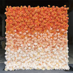 5D Bright Orange Rose Rolled Fabric Flower Wall