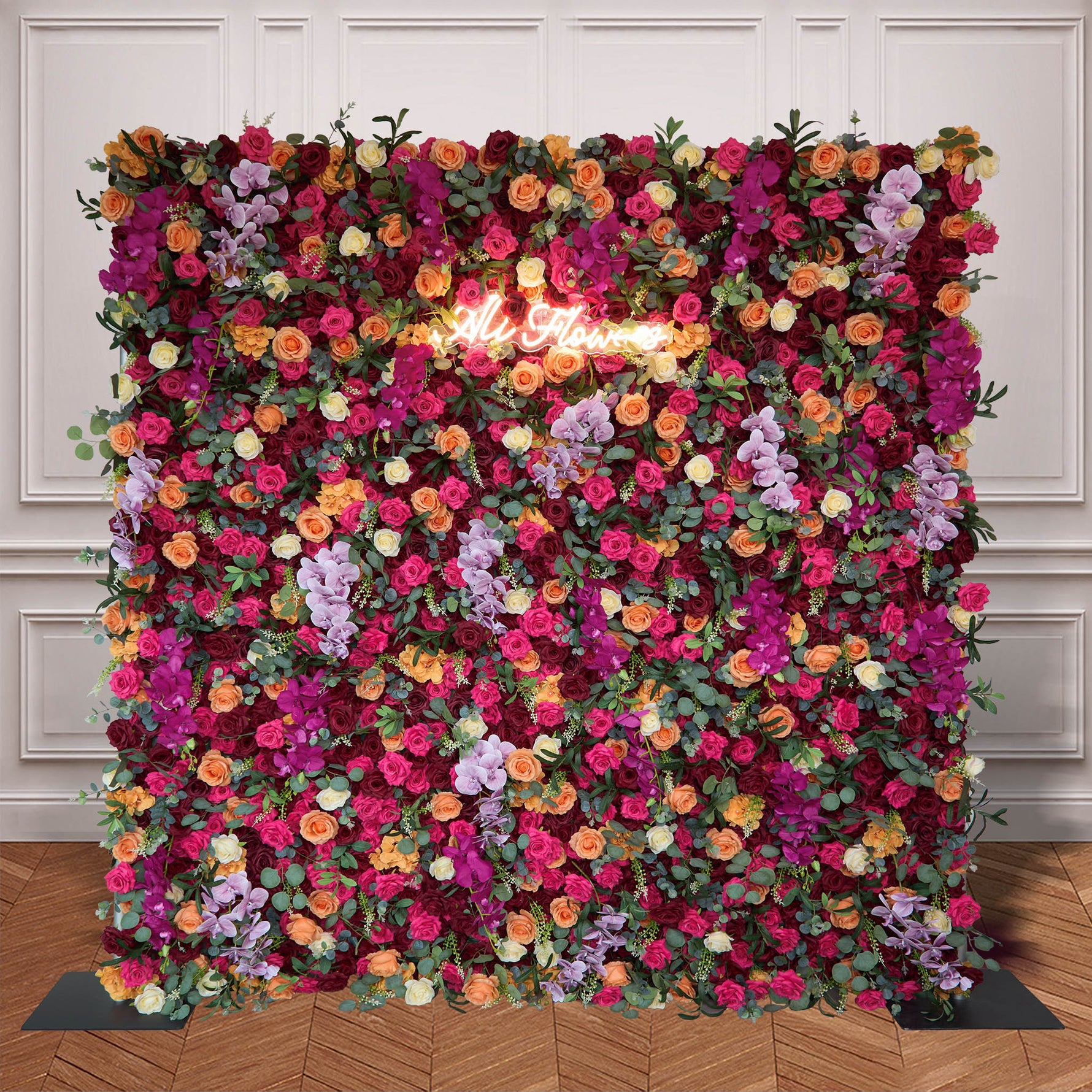 Aliflowers 5D Colorful Artificial Fabric Roller Curtain Floral Party Backdrop Wall ALFWL167