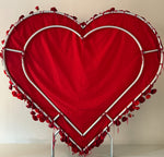 Aliflowers 5D Heart Shaped Red Rose Wall Fabric Curtain Floral Backdrop Wedding Party Proposal Decor ALFAH011