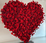 Aliflowers 5D Heart Shaped Red Rose Wall Fabric Curtain Floral Backdrop Wedding Party Proposal Decor ALFAH011