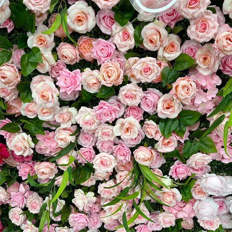 Pink &amp; Purple Irregular Cloth Roll Curtain Flower Wall