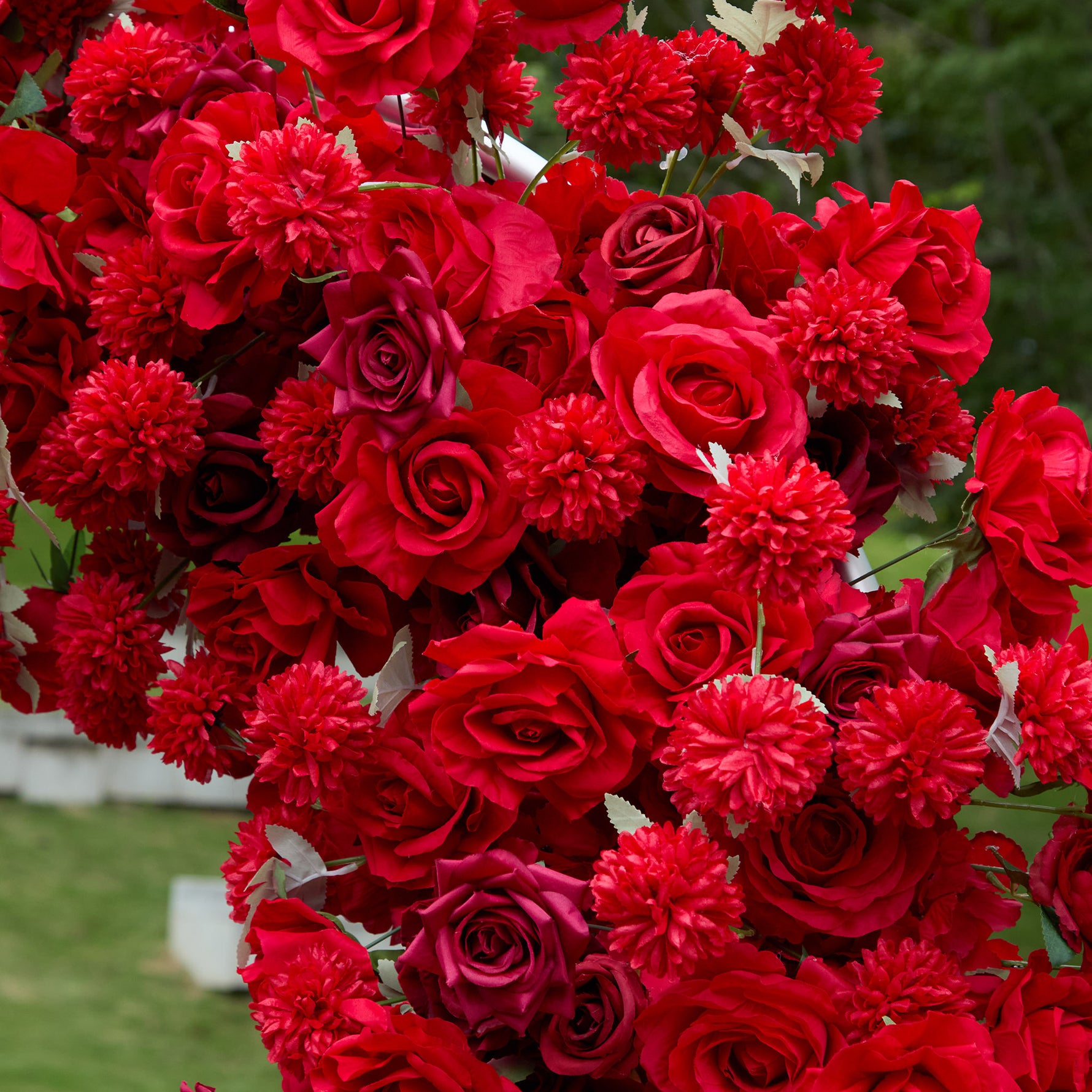 Aliflowers Artificial flower 5D Red Rose Valentine's Day Heart Arch ALFAH004