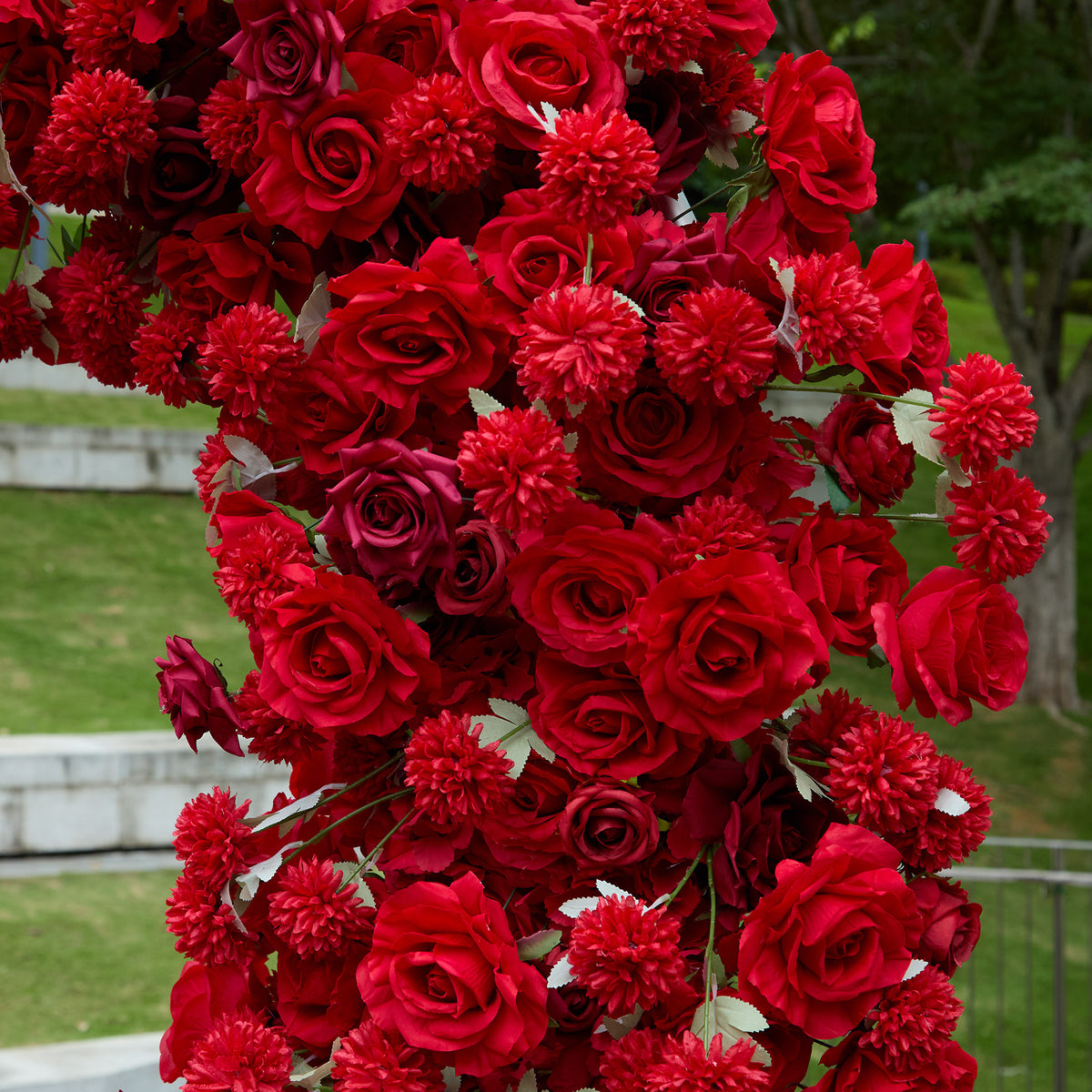 Aliflowers Artificial flower 5D Red Rose Valentine's Day Heart Arch ALFAH004