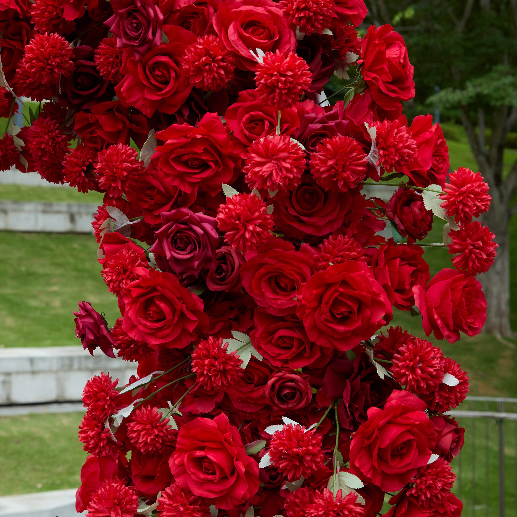 Aliflowers Artificial flower 5D Red Rose Valentine's Day Heart Arch ALFAH004