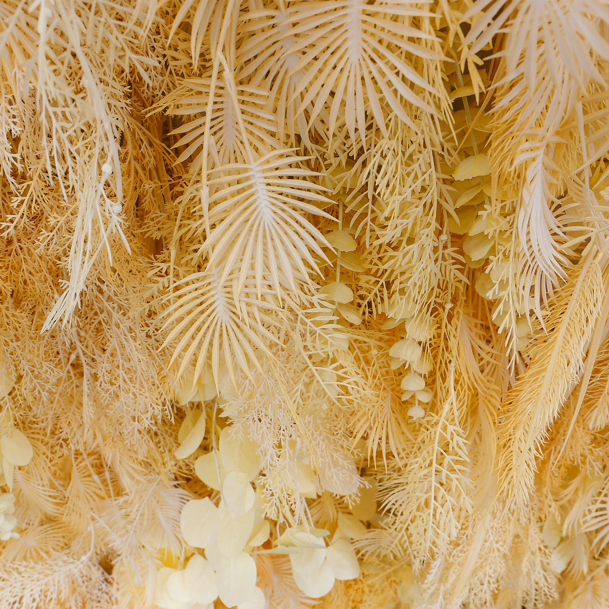 Aliflowers Artificial Handmade Dried Yellow Pampas Grass Wall for Event Party Wedding Backdrop Decor Prop ALFWL134