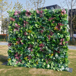 Aliflowers Artificial Tropical Green Wall Backdrop With A Variety Of Leaves For Event And Party Decorations ALFWL146