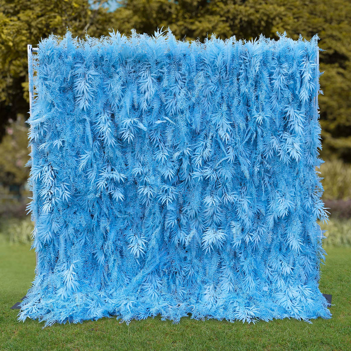 Aliflowers Blue Feathered Foliage Flower Wall for Photo Booth Backdrop ALFWL127 - Ali Flowers