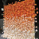 5D Bright Orange Rose Rolled Fabric Flower Wall