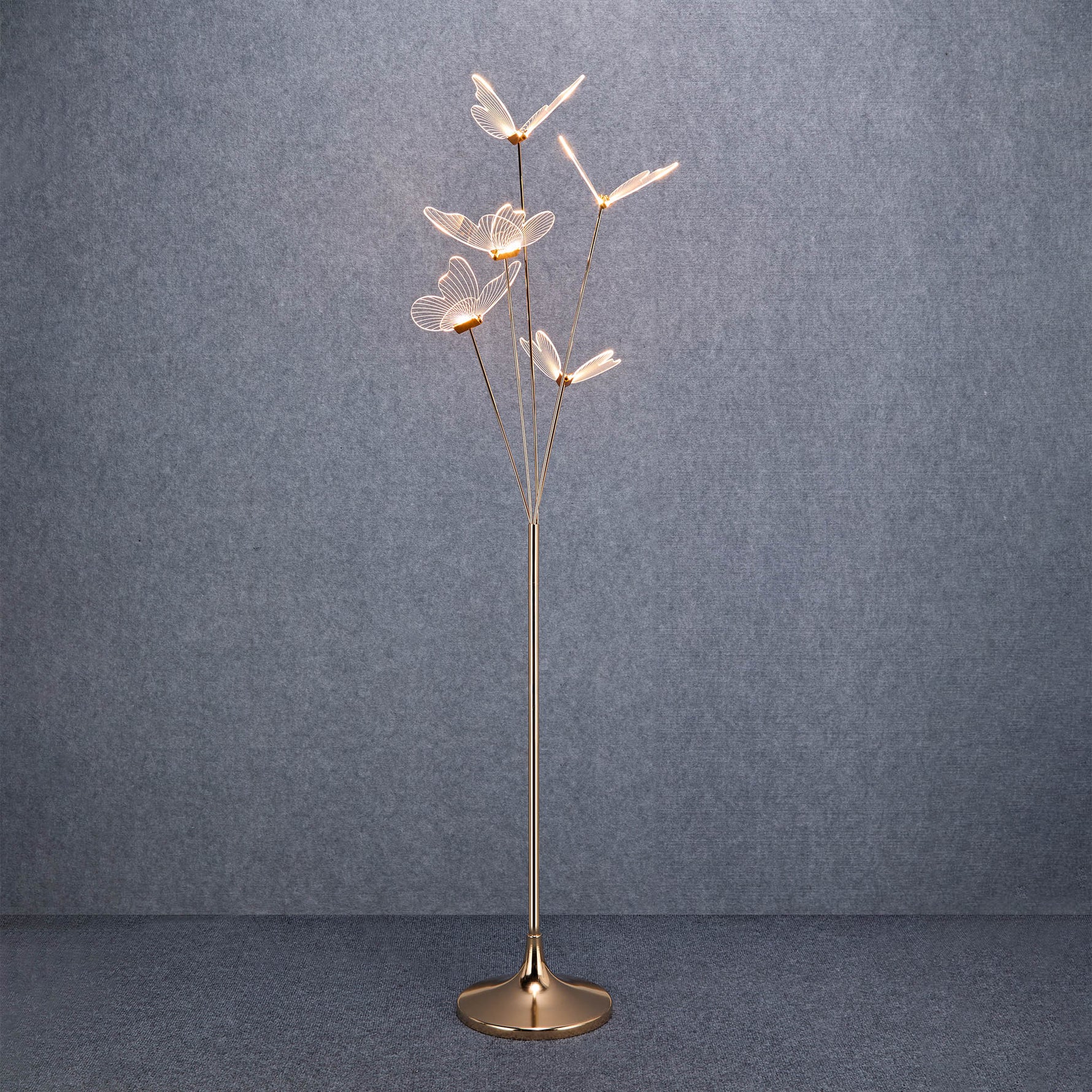 Butterfly Shaped LED Modern Floor Lamp Engagement Party Decoration Stage Guide Light