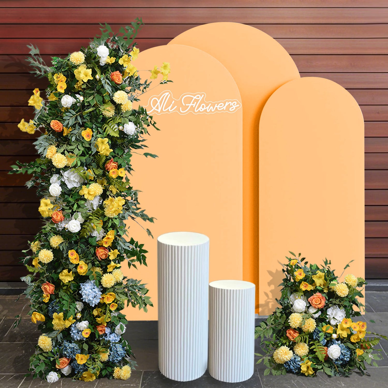 Aliflowers Colorful Flowers And Green Leaves Artificial Flower Wedding Party KT Background Board ALFKT013