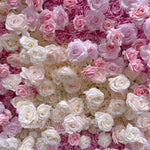 Aliflowers 3D Gradient Pink & Cream Rose Flower Wall Backdrop for Wedding Party Decor ALFWL188