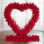 Aliflowers Luxurious Red Rose Floral Heart-Shaped Arch Proposal Backdrop ALFAH018