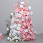 Aliflowers Pink And White Wedding Background KT Board Frame Arch Decoration Flower Arrangement ALFKT018