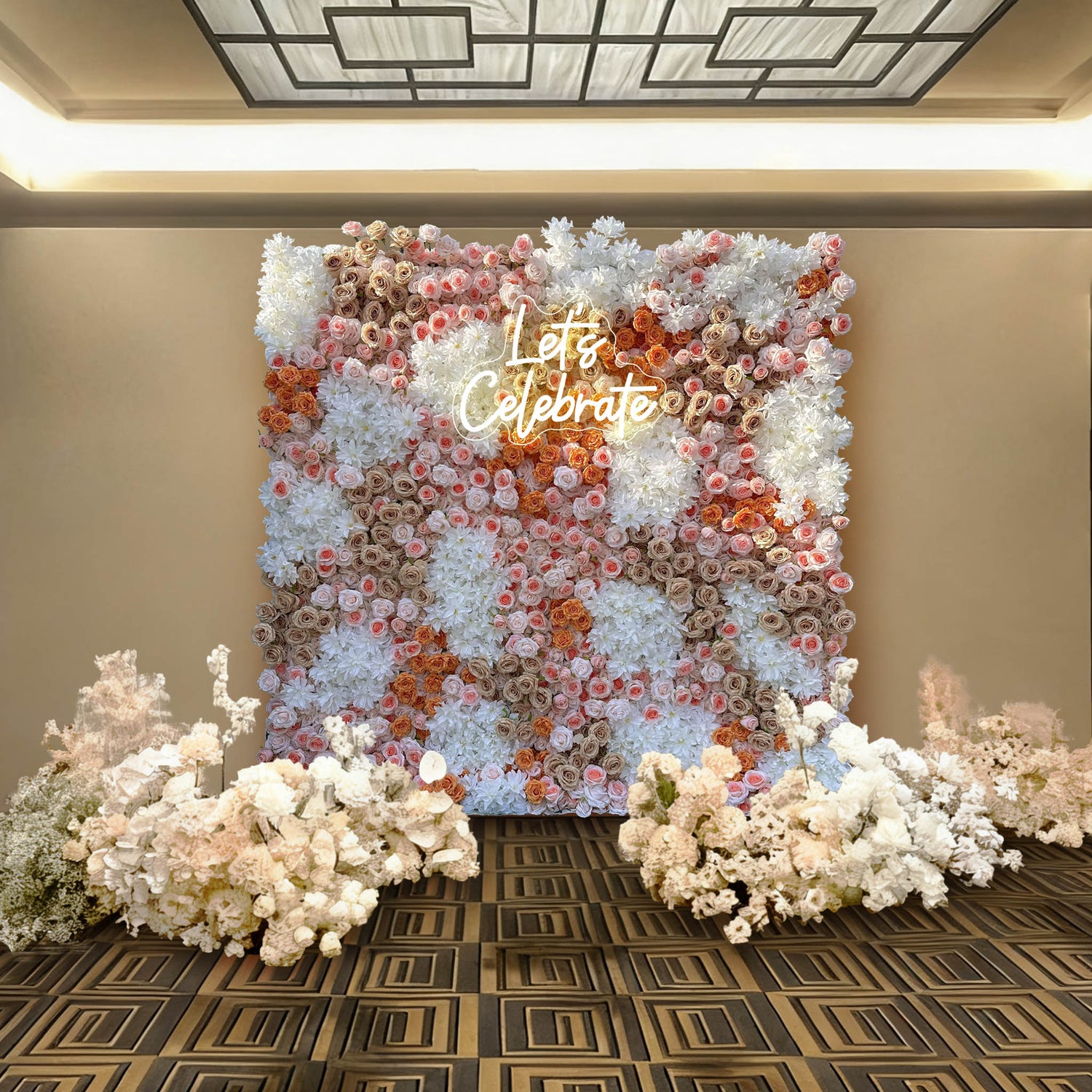 Aliflowers Premium Silk Rose Flower Wall Panel for Parties & Photoshoots ALFWL176