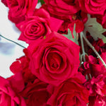 Aliflowers Pure Red Rose Floral Arrangement Heart Arch Stage Flower Stand ALFAH003