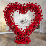 Aliflowers Pure Red Rose Floral Arrangement Heart Arch Stage Flower Stand ALFAH003
