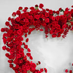 Aliflowers Pure Red Rose Floral Arrangement Heart Arch Stage Flower Stand ALFAH003