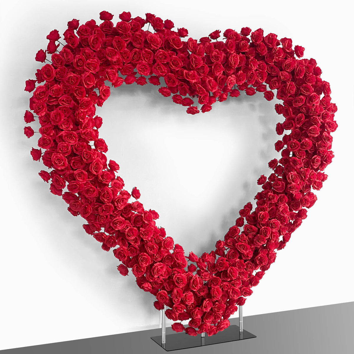 Aliflowers Pure Red Rose Heart Arch for Wedding Stage & Party Backdrop ALFAH013