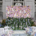 Aliflowers 3D Purple and Pink Rose Curtain Flower Wall Backdrop Wedding Party Decoration ALFWL91