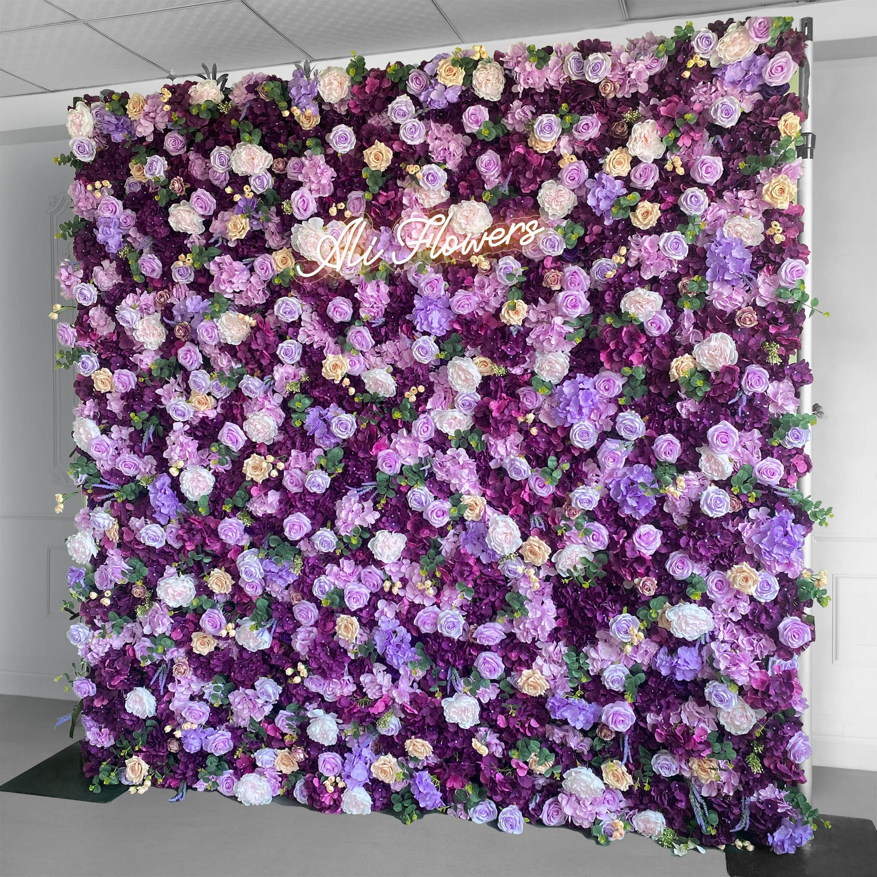 Purple Rose Hydrangea 5D Roller Curtain Flower Wall Event Party Background