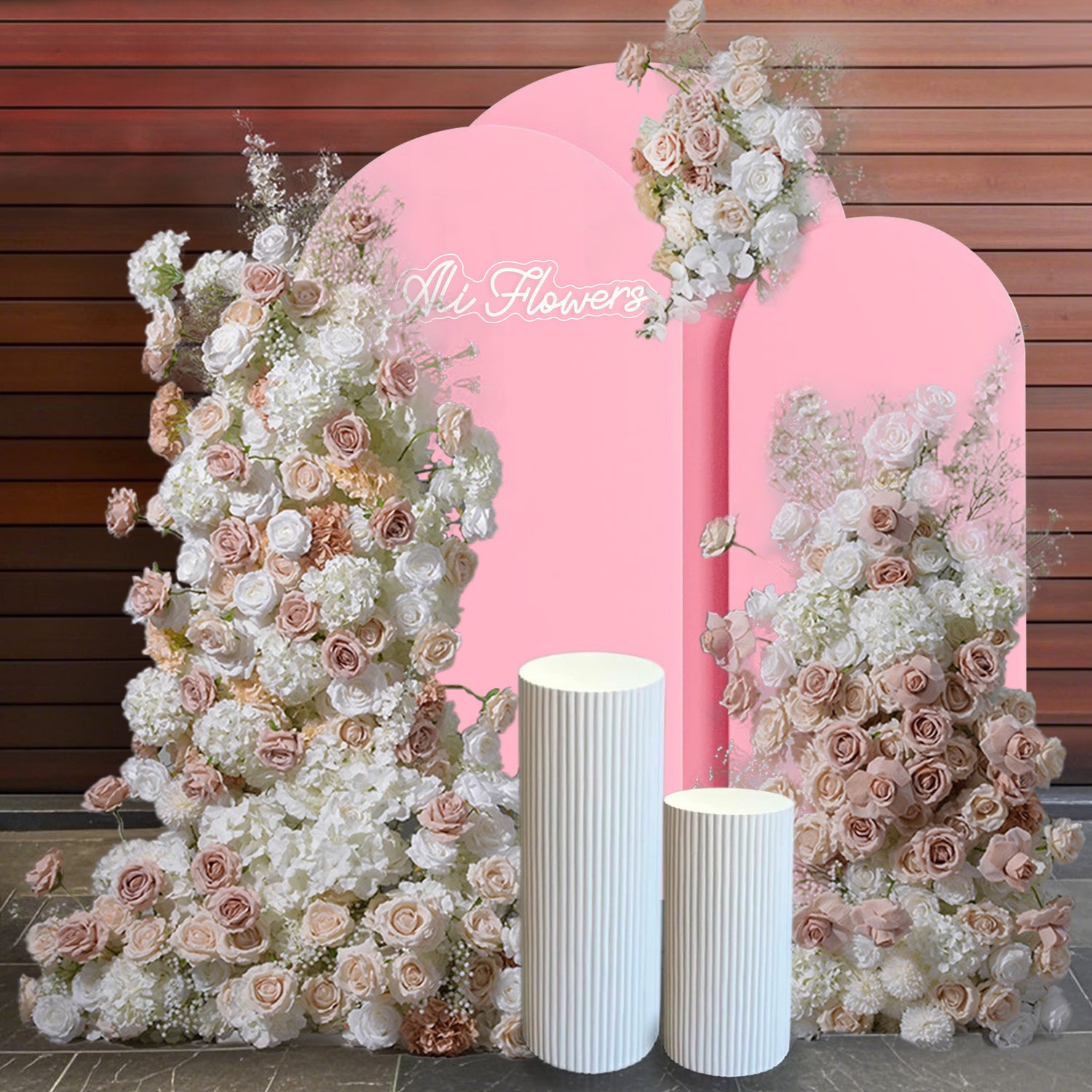 Aliflowers Silk Rose Wedding Background Arch KT Board Decoration Flower Arrangement ALFKT010