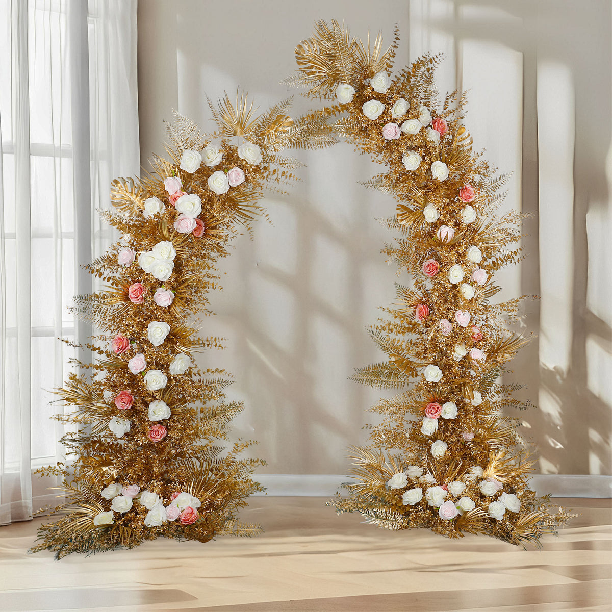 aliflowers-wedding-decoration-gold-horn-arch-flower-art-set