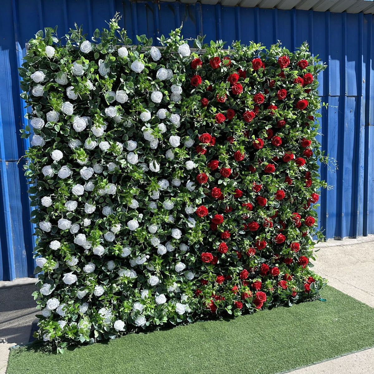 Aliflowers 3D White And Red Rose Flower Wall Backdrop for Weddings & Events ALFWL198