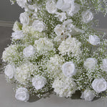 Aliflowers White Baby's Breath Rose Artificial Flower Column KT Background Wedding Decoration ALFKT006