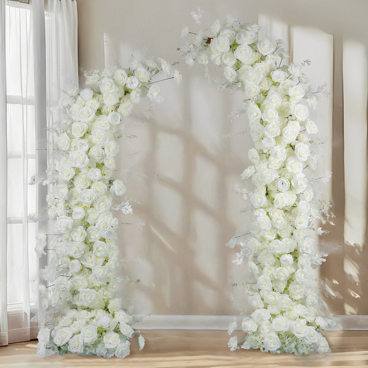aliflowers-white-rose-artificial-flower-wedding-background-horn-arch-frame