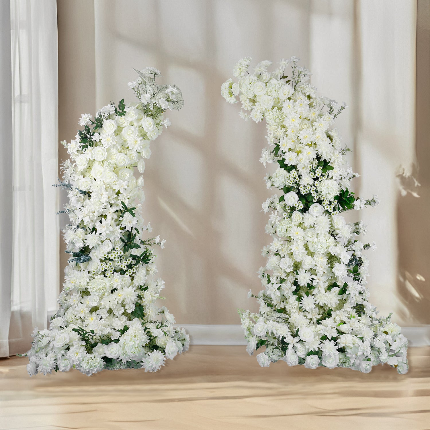 aliflowers-white-series-daisy-rose-with-greenery-floral-arrangement-decor-horn-arch-frame-wedding-backdrop