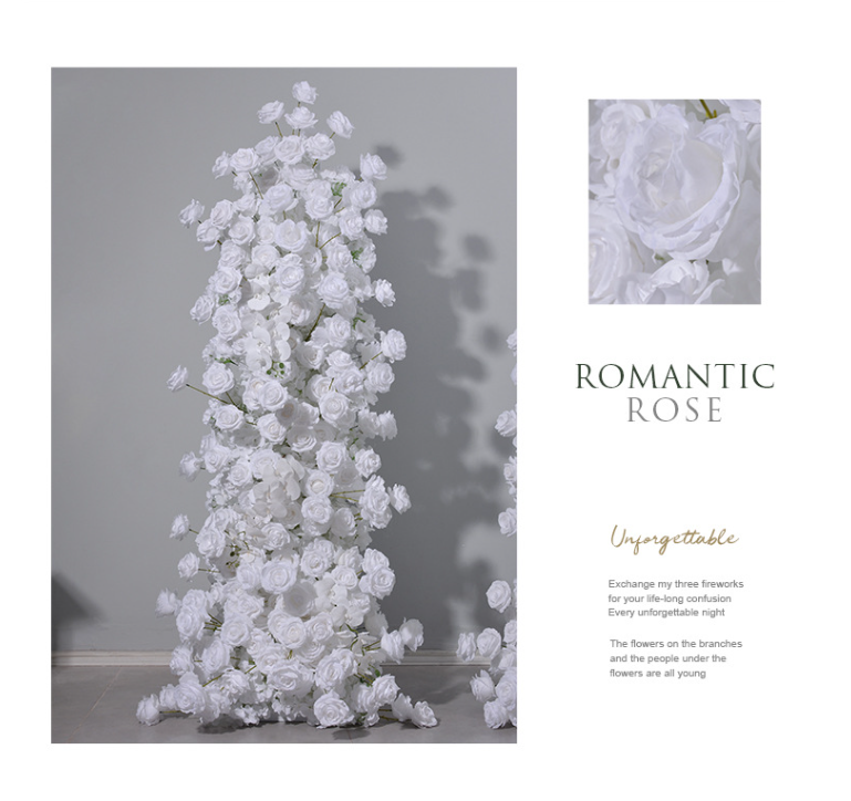 Aliflowers White Set Artificial Flower KT Background Board Suitable For Proposal Party Decoration ALFKT001